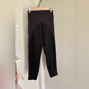 Aerie Black Ribbed High Waist Active Leggings Workout Athletic Pants